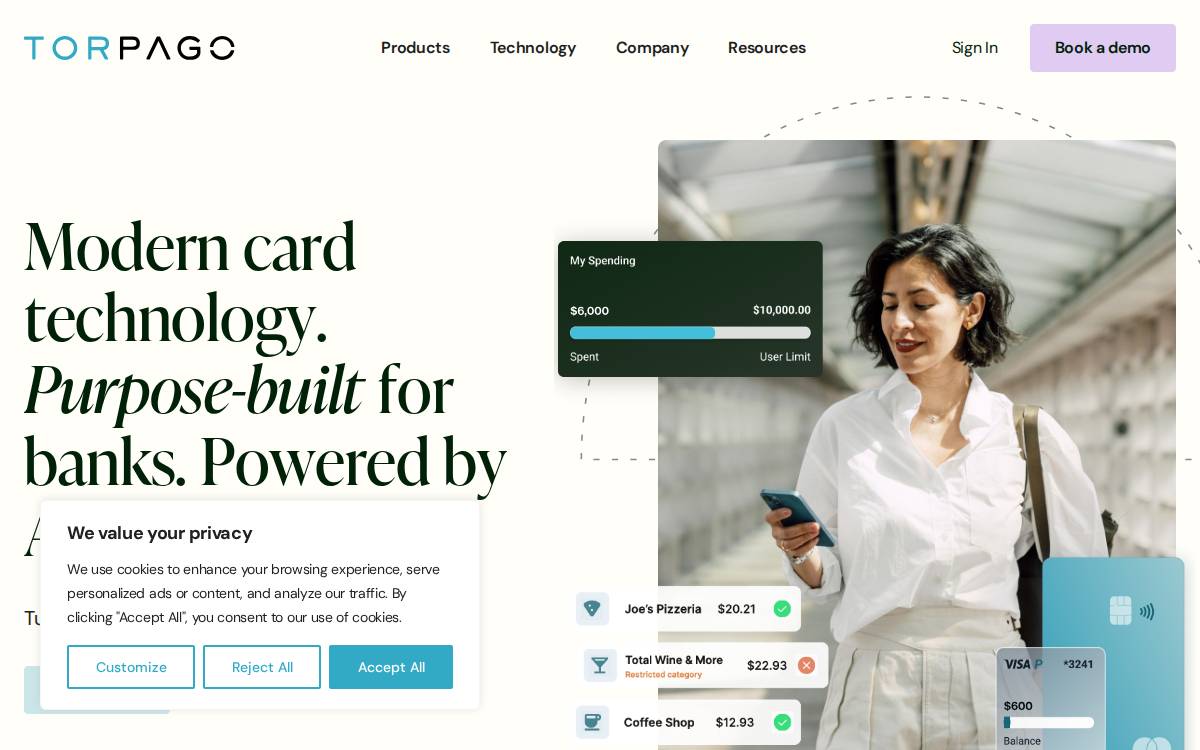 Torpago website preview