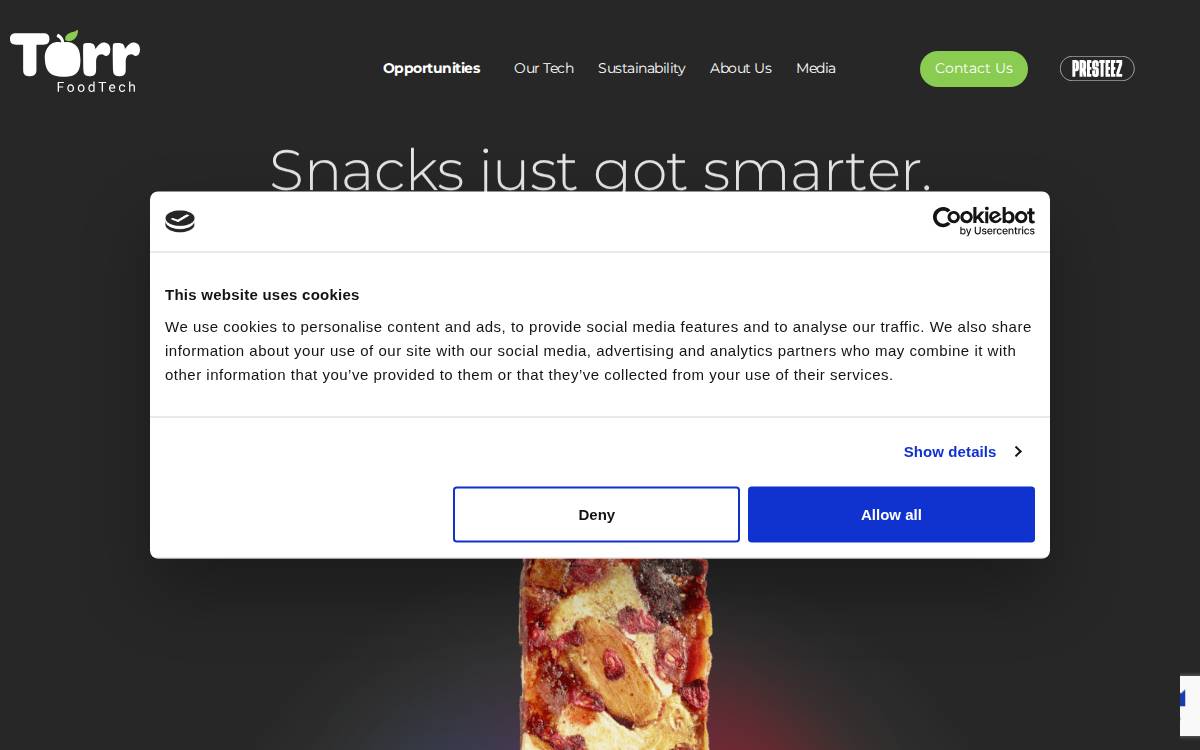 Torr FoodTech website preview