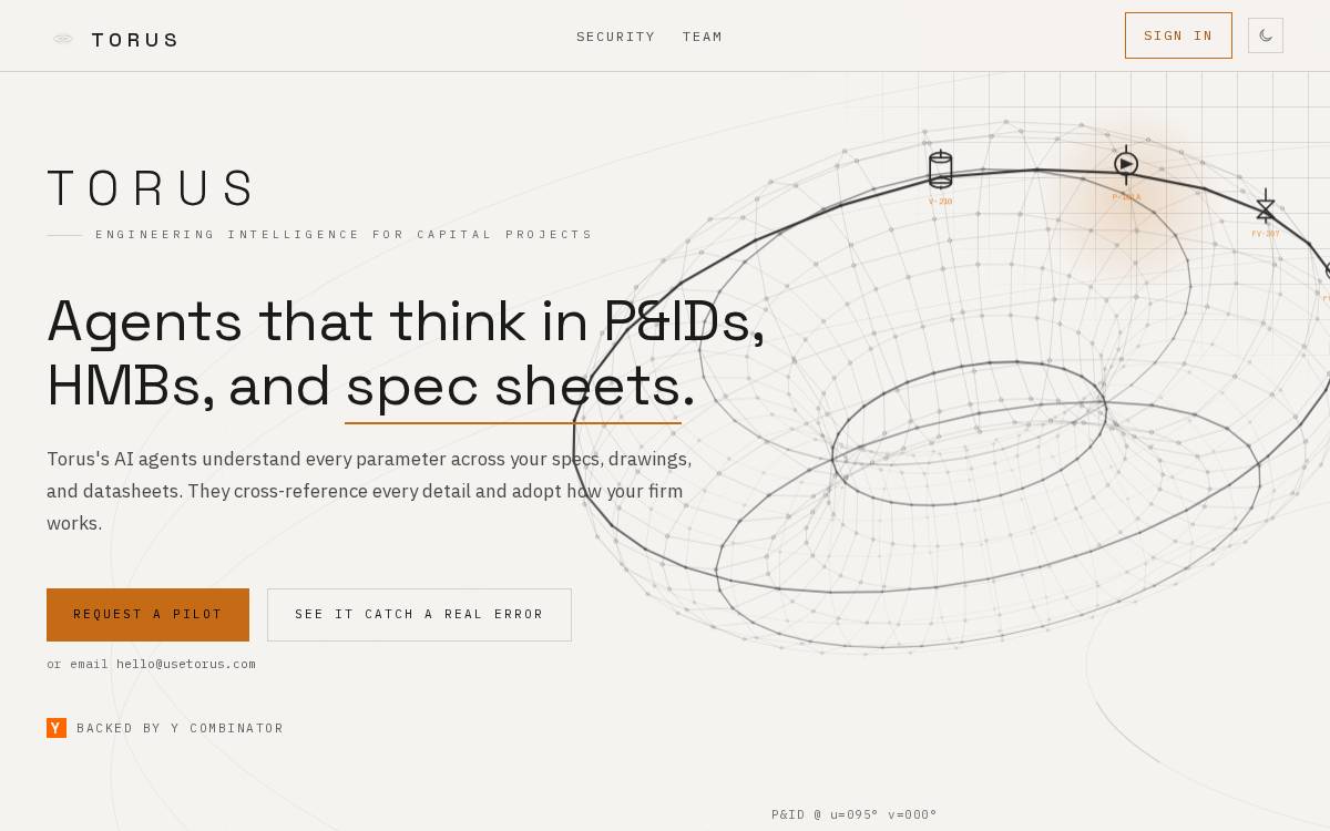 Torus website preview
