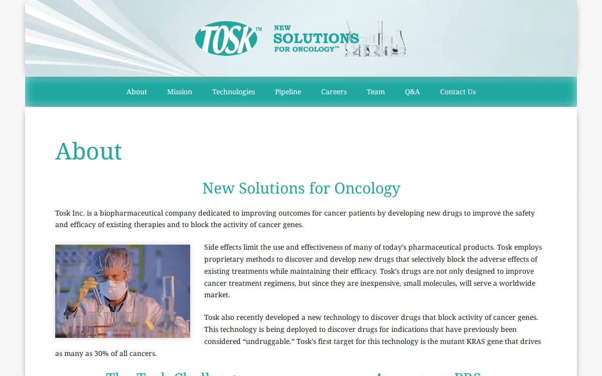Tosk website preview