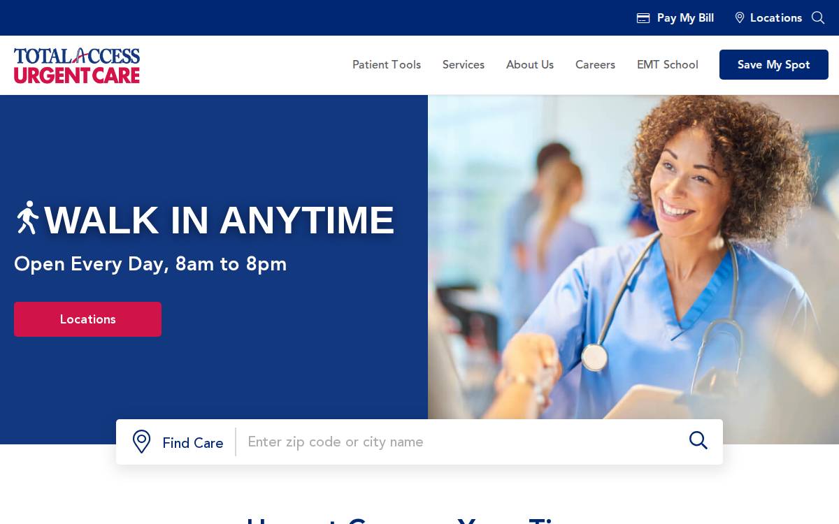 Total Access Urgent Care website preview