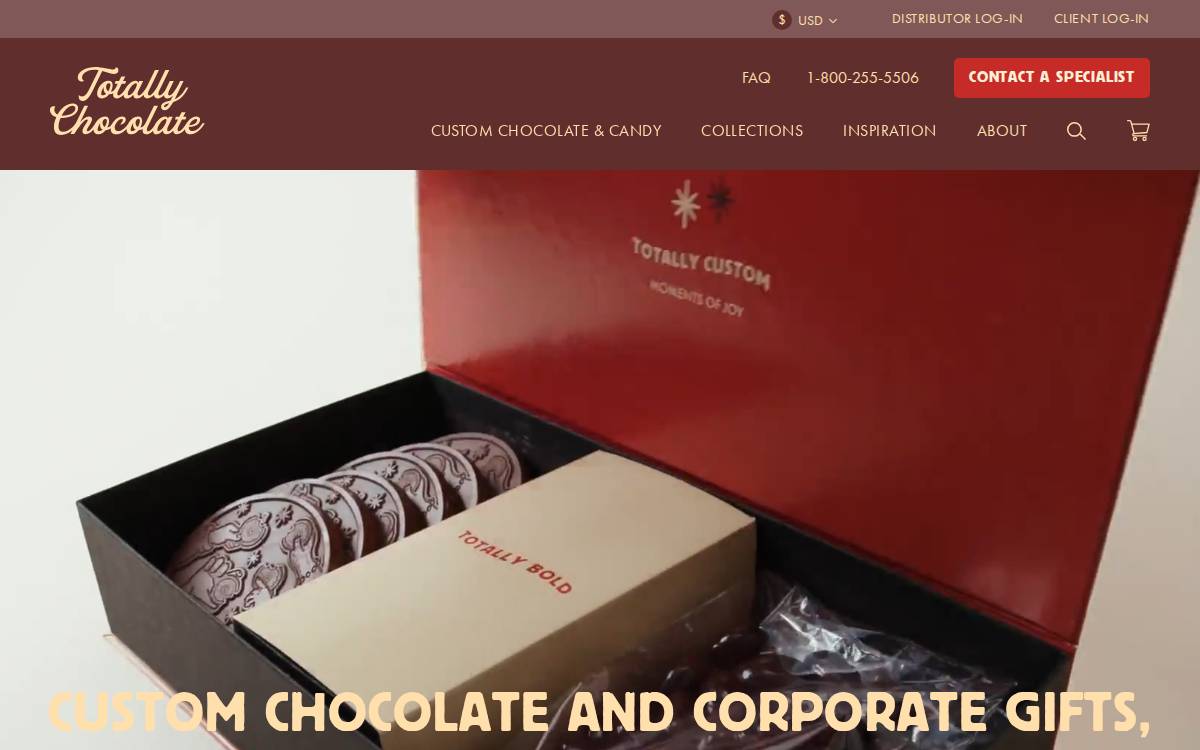 Totally Chocolate website preview