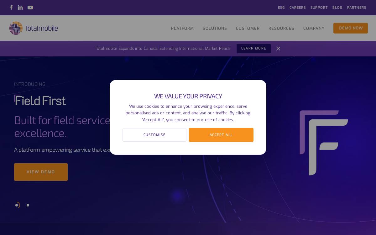 Totalmobile website preview