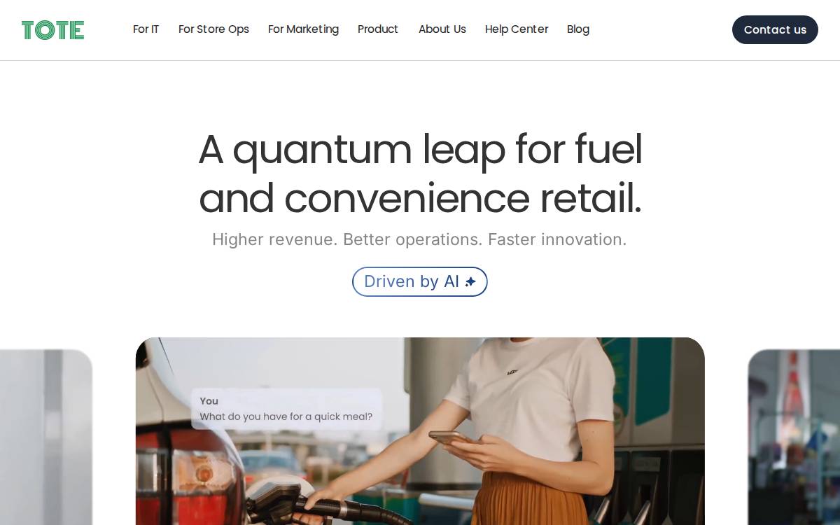 Tote AI website preview