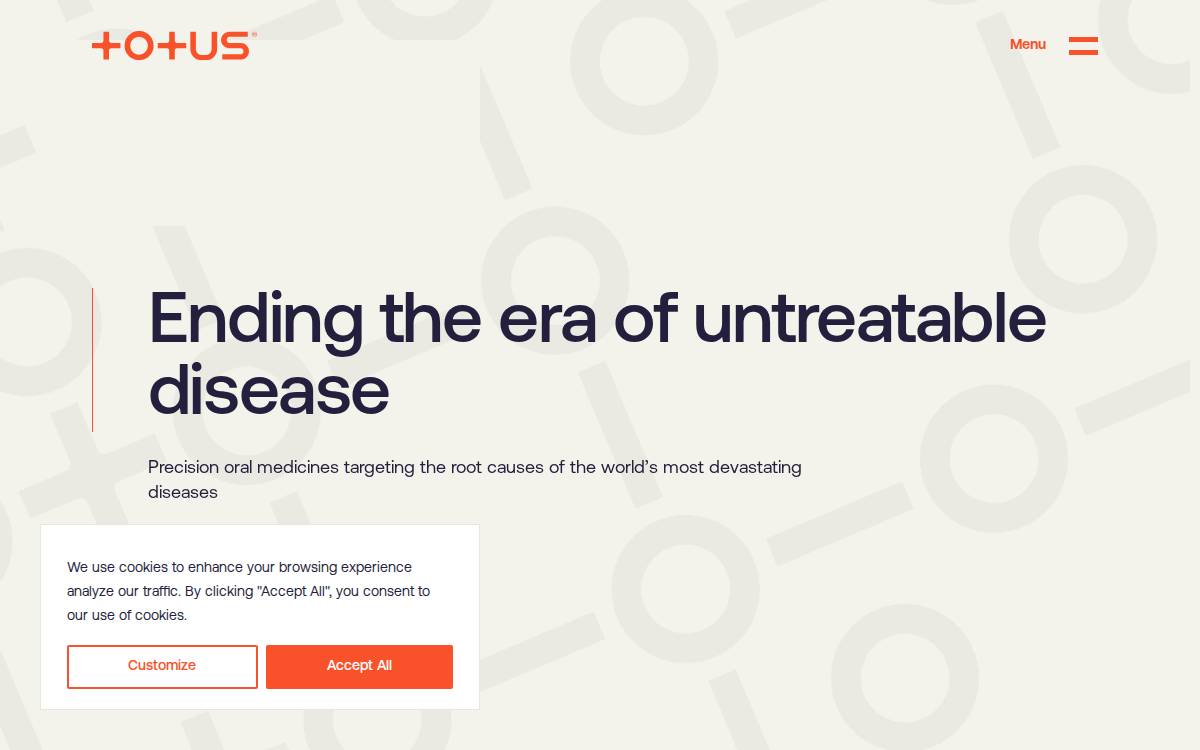Totus Medicines website preview