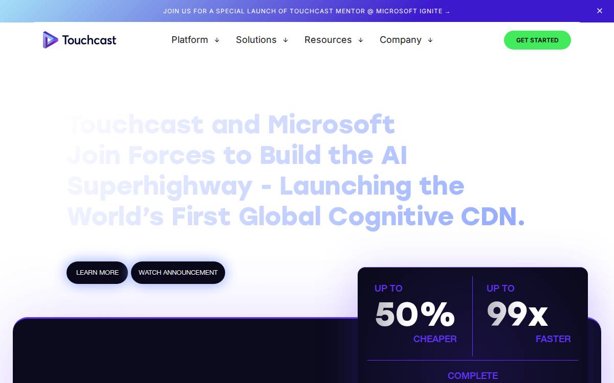 Touchcast website preview