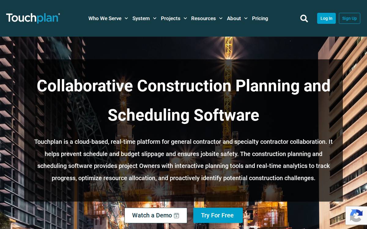 Touchplan website preview