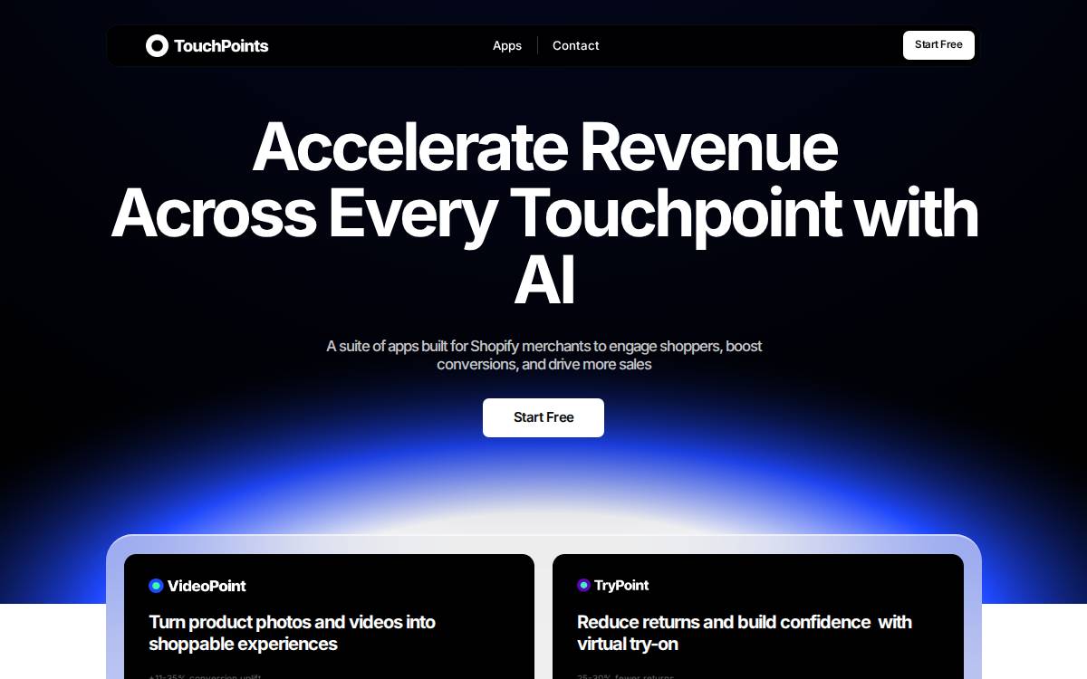TouchPoints website preview
