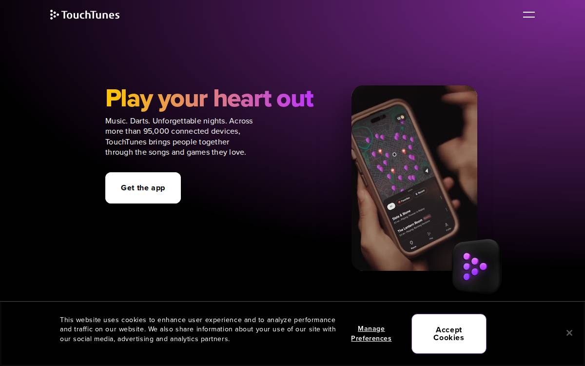 TouchTunes website preview