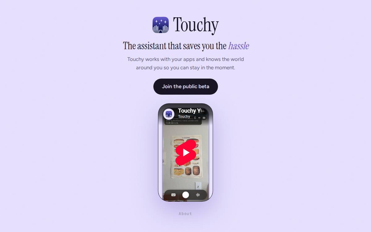 Touchy website preview