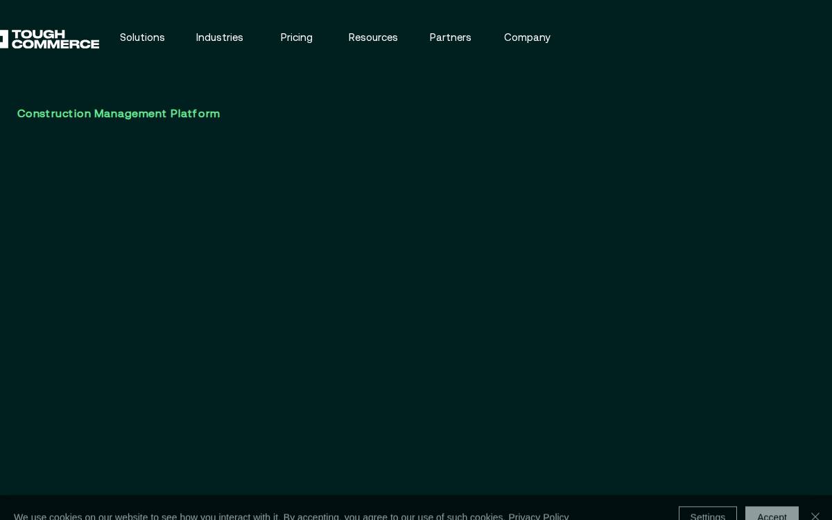 Tough Commerce website preview
