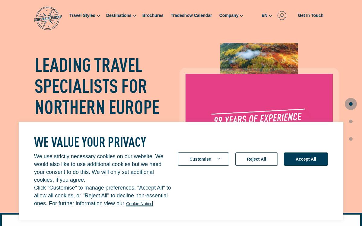 Tour Partner Group website preview