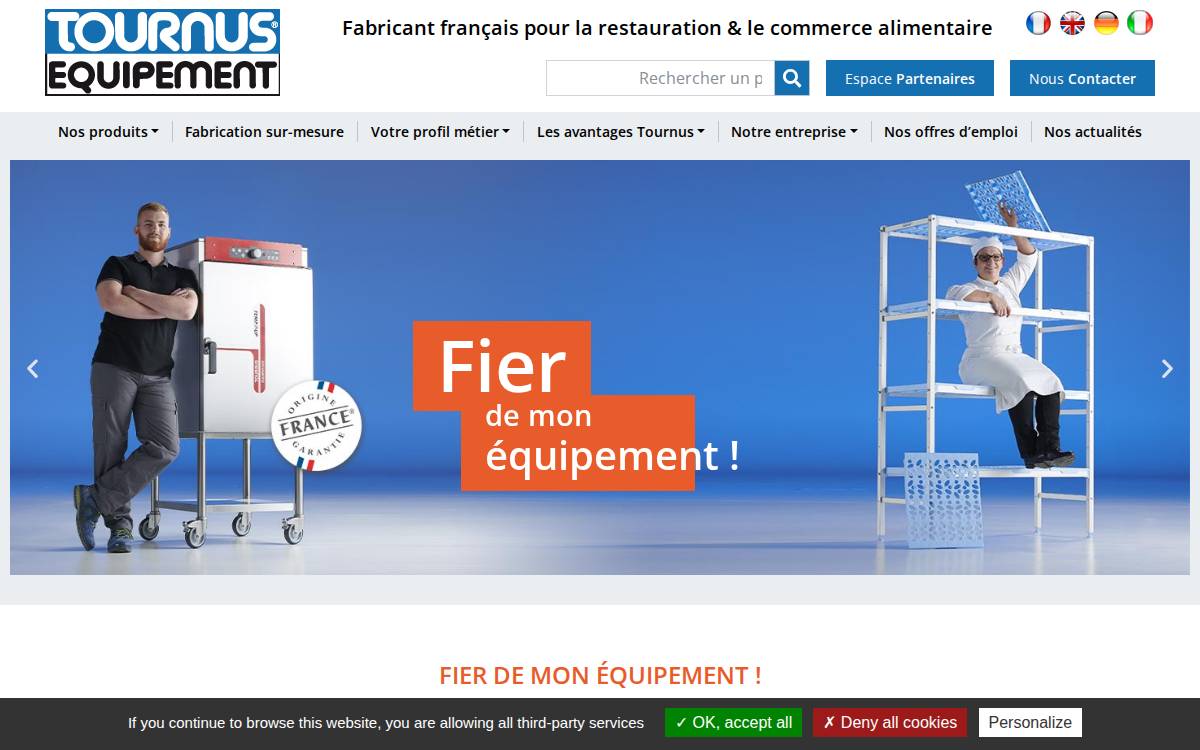 Tournus Equipement website preview