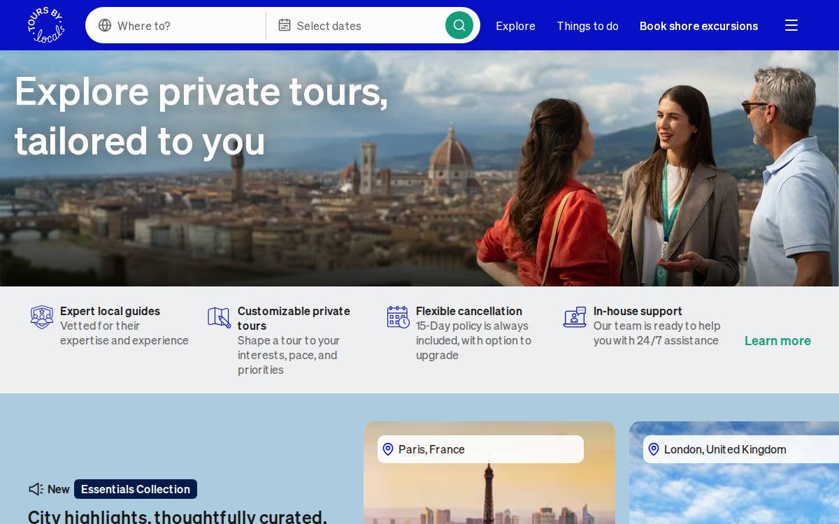 ToursByLocals website preview