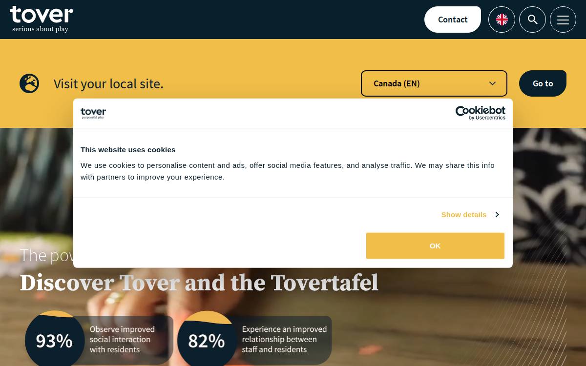 Tover website preview