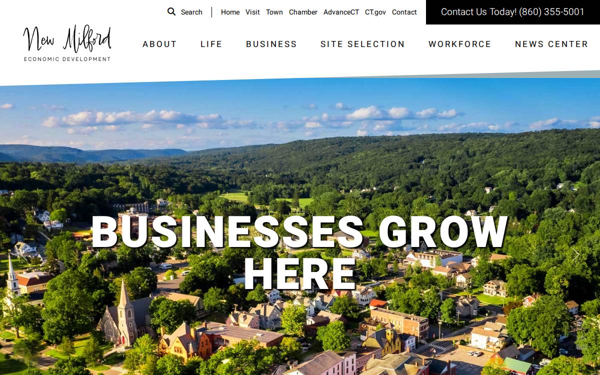 Town of New Milford, CT Economic Developmen website preview
