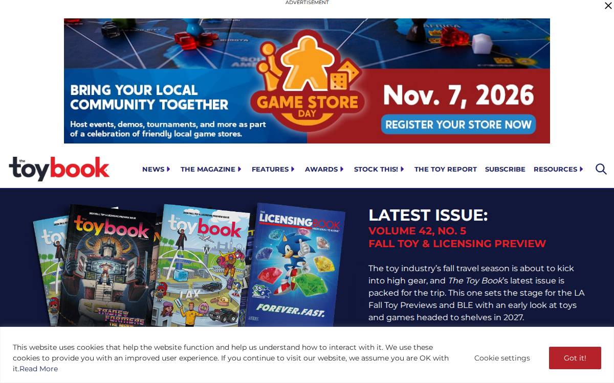 Toybook website preview