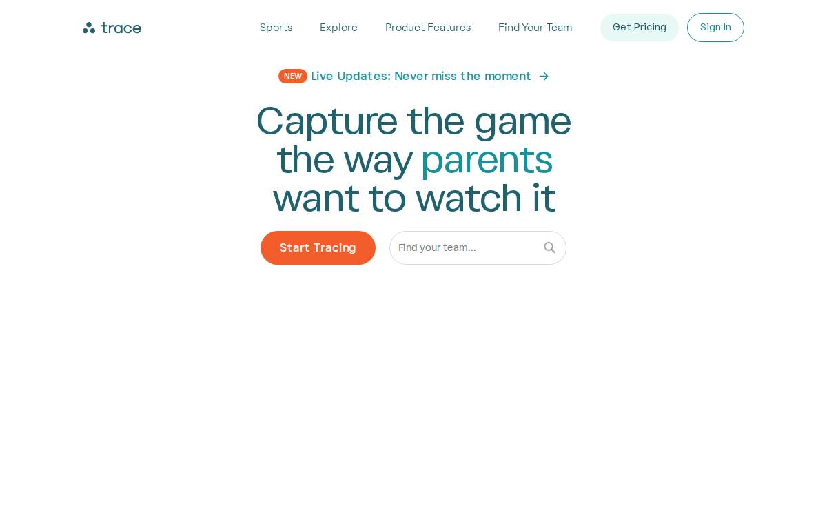 Trace website preview