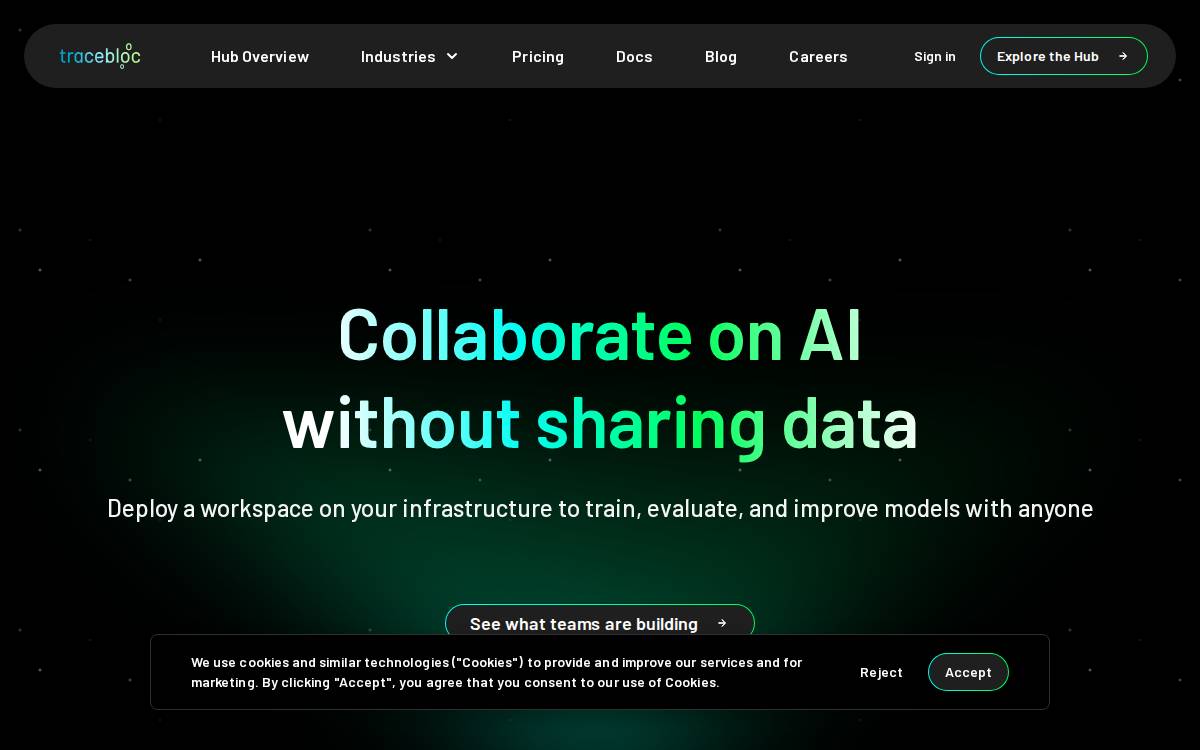 Tracebloc website preview