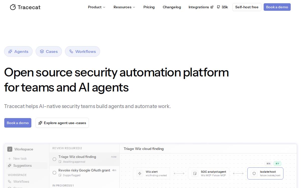 Tracecat website preview