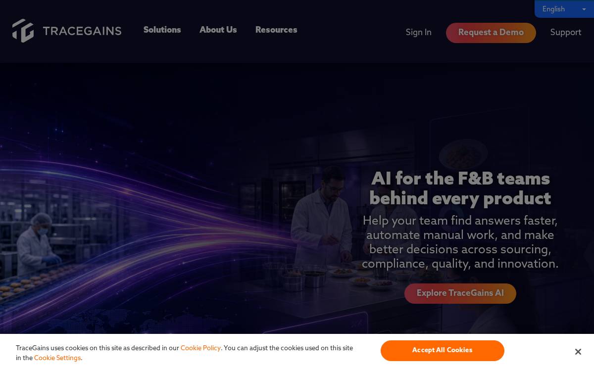 Tracegains.com website preview