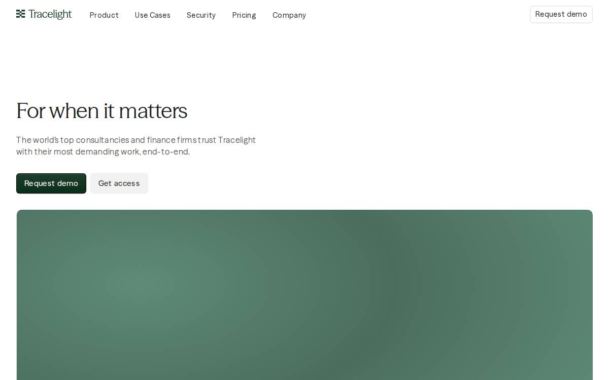 Tracelight website preview
