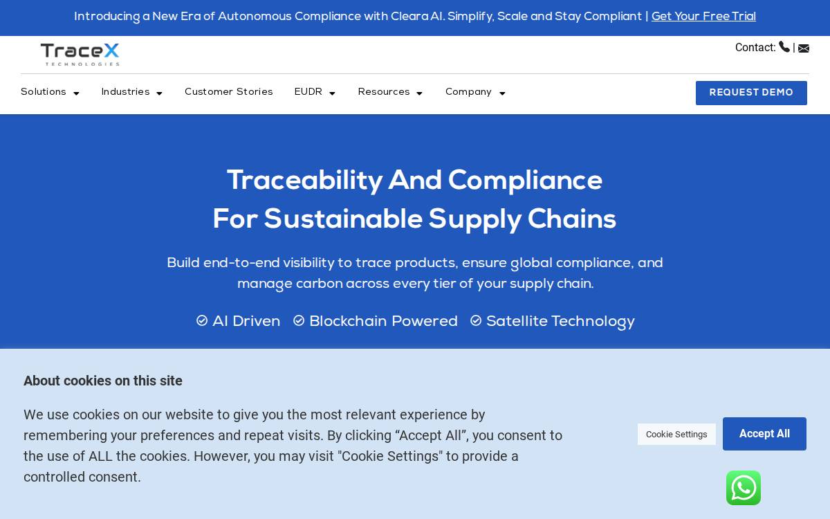 Tracextech website preview