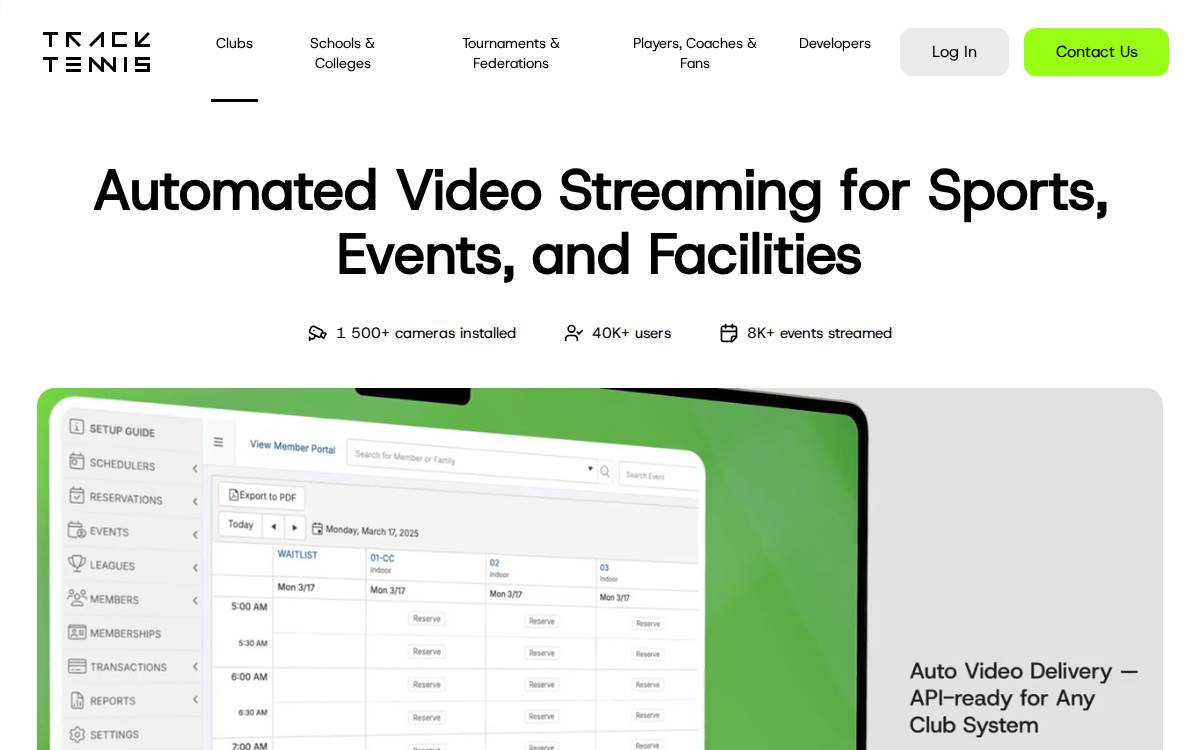 track.tennis website preview