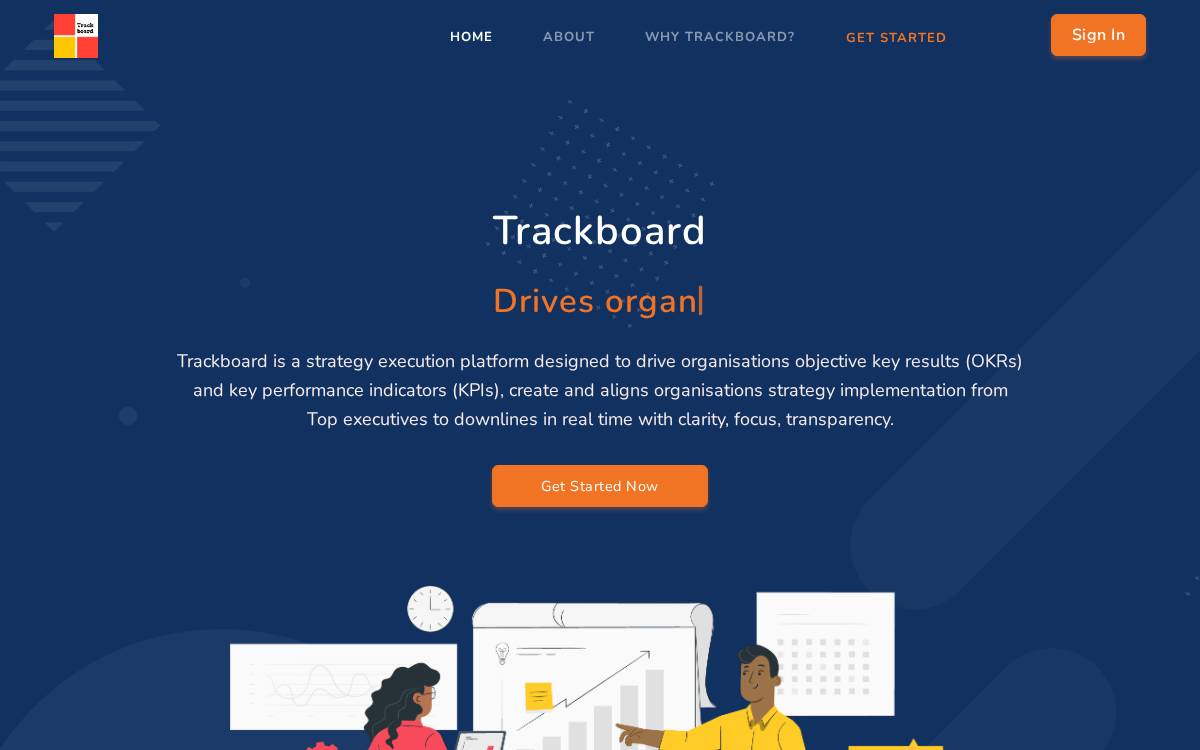 Trackboard website preview