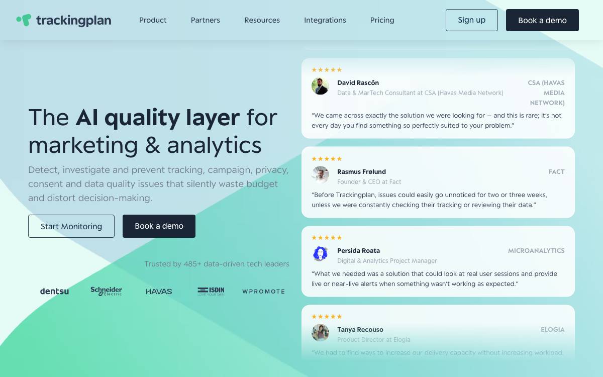 Trackingplan website preview