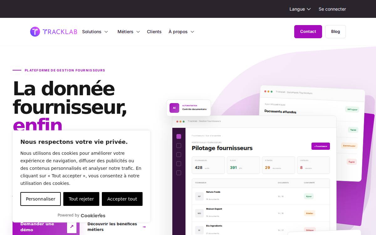 Tracklab website preview