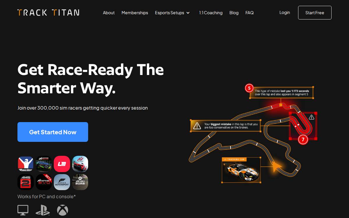 Tracktitan website preview