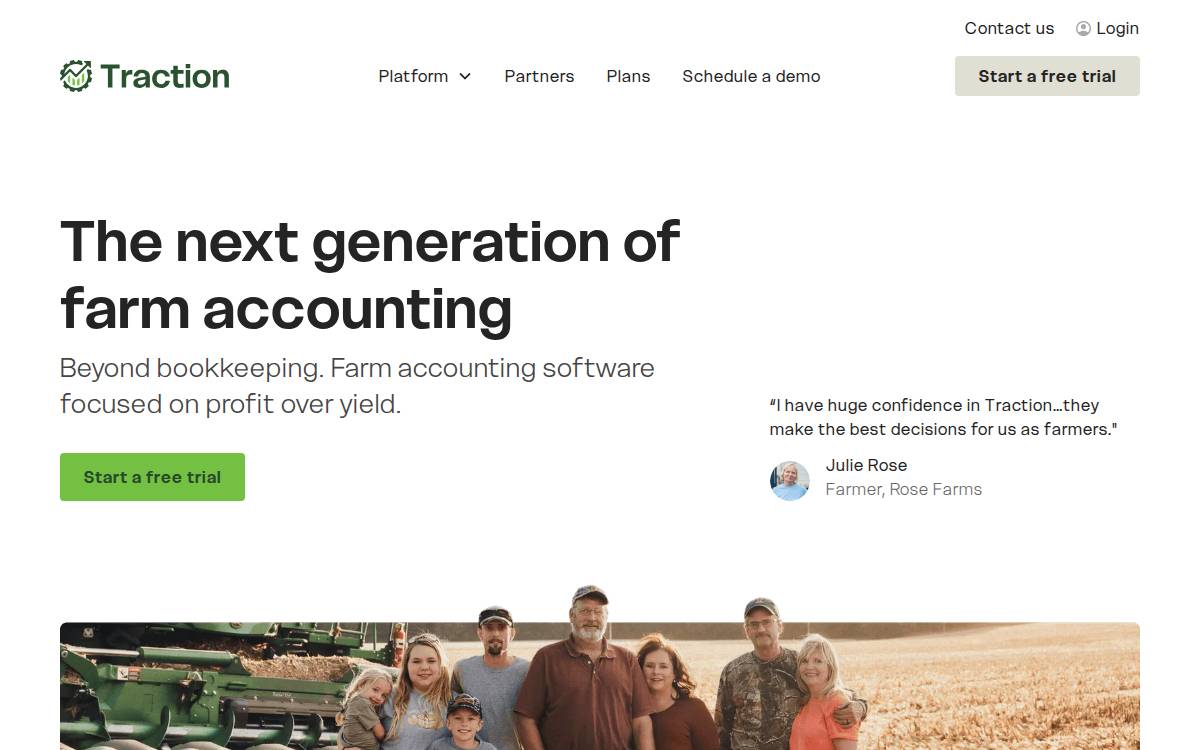 Traction Ag website preview