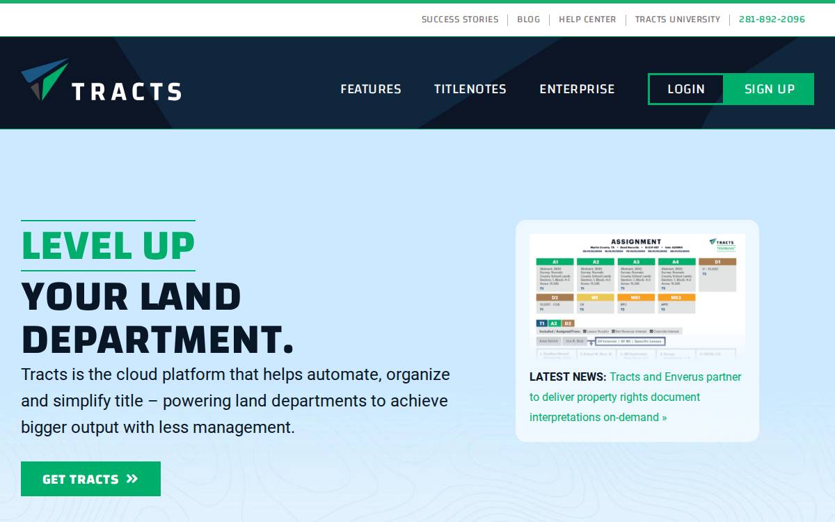 Tracts website preview