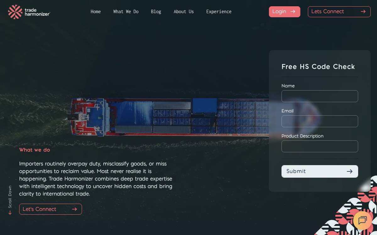 Trade Harmonizer website preview