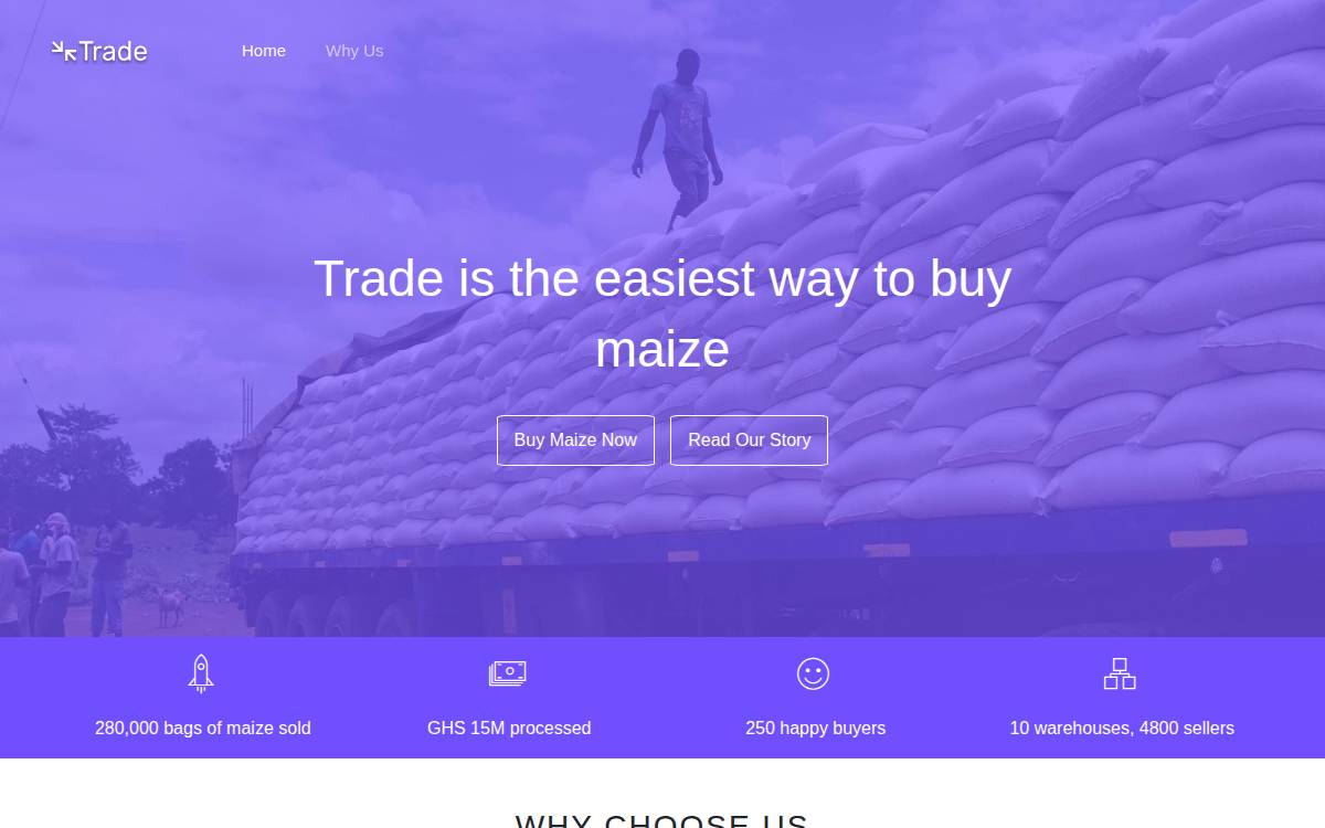 Trade website preview