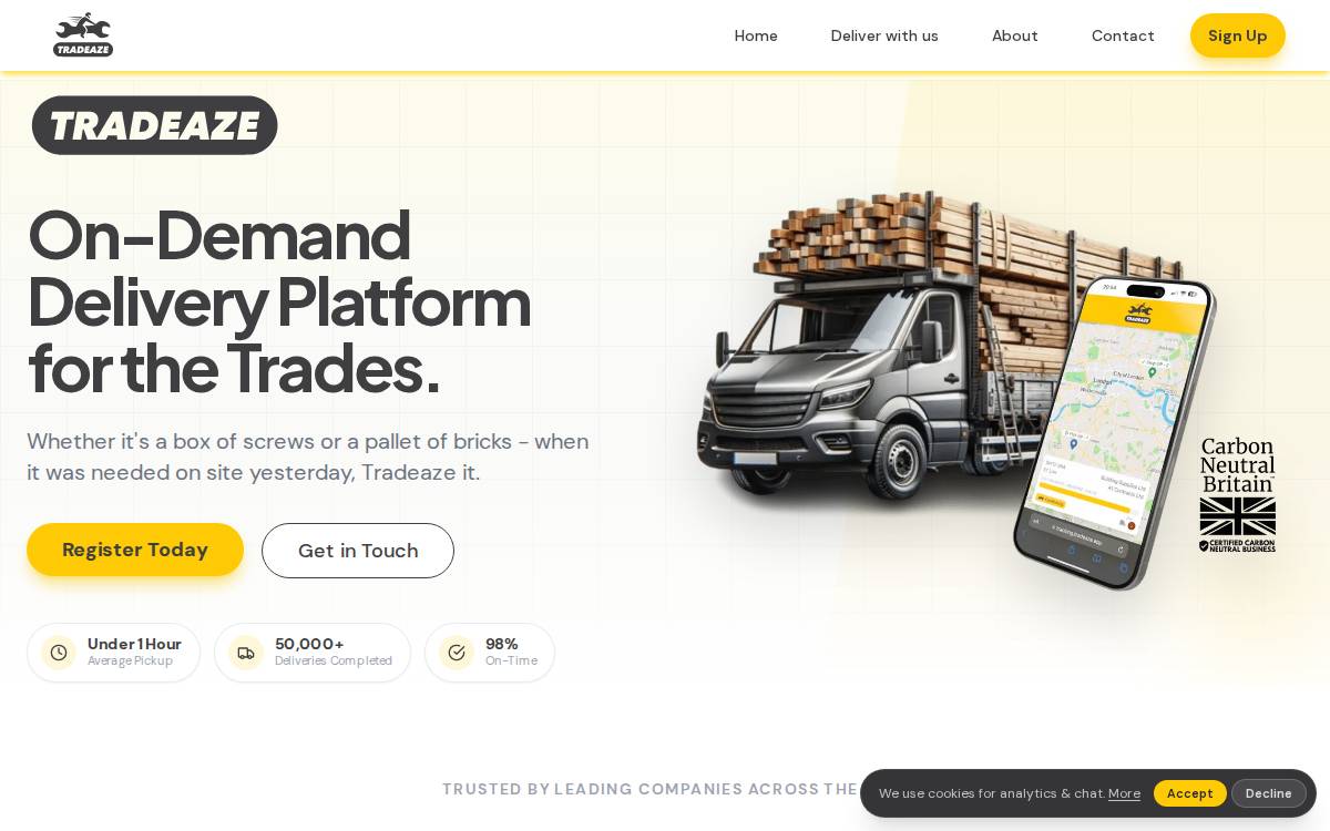 Tradeaze website preview