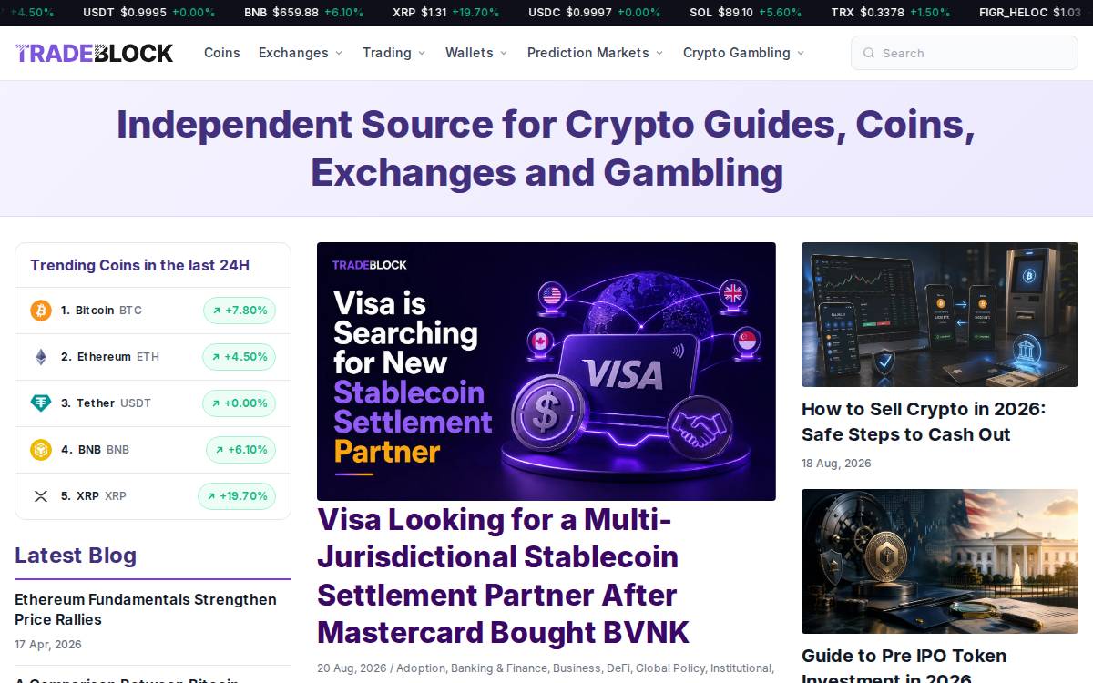 Tradeblock website preview