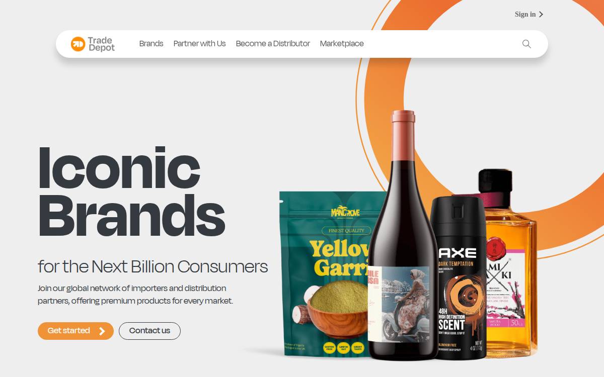 Trade Depot website preview