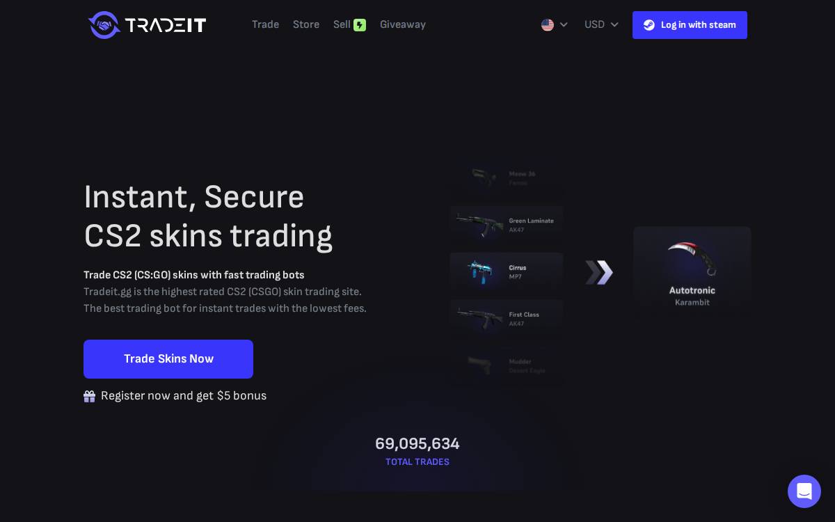 TradeIt website preview