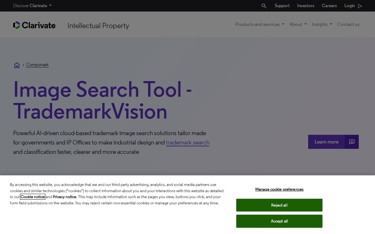 Trademark Vision website preview
