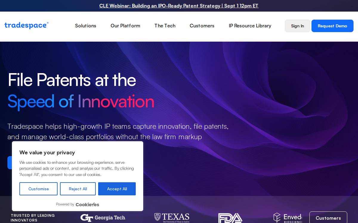 Tradespace website preview