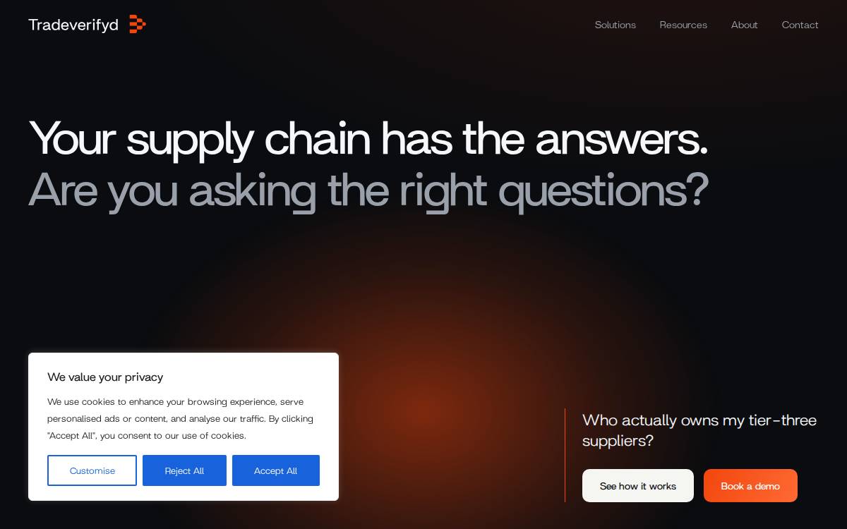 Tradeverifyd website preview