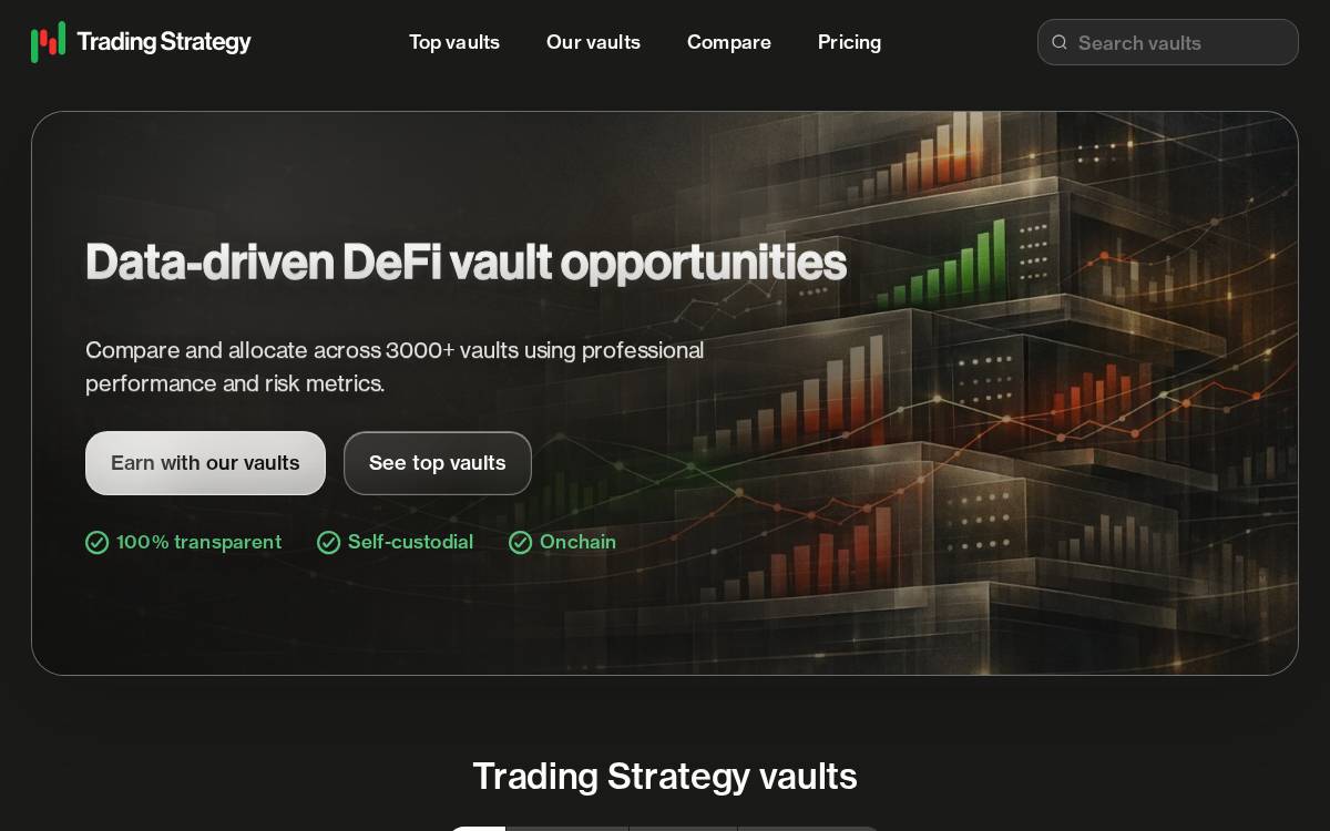 Trading Strategy Automated AI-driven DeFi trading strategies website preview