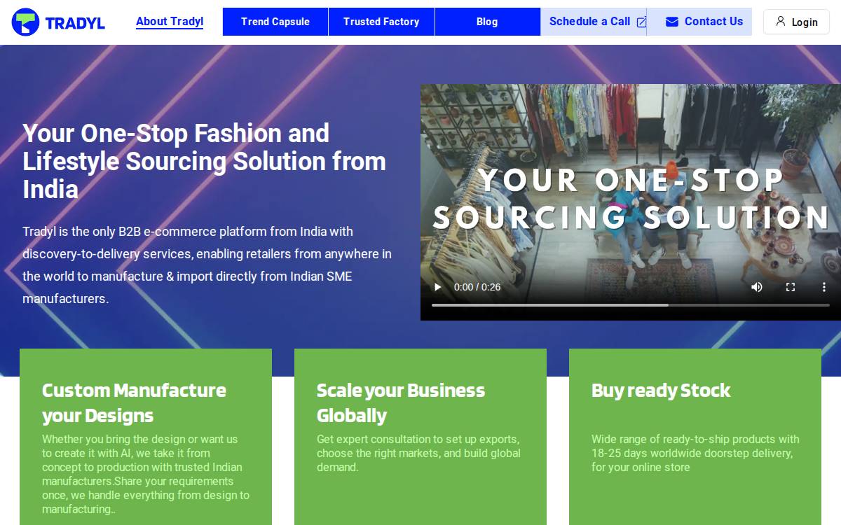 Tradyl website preview