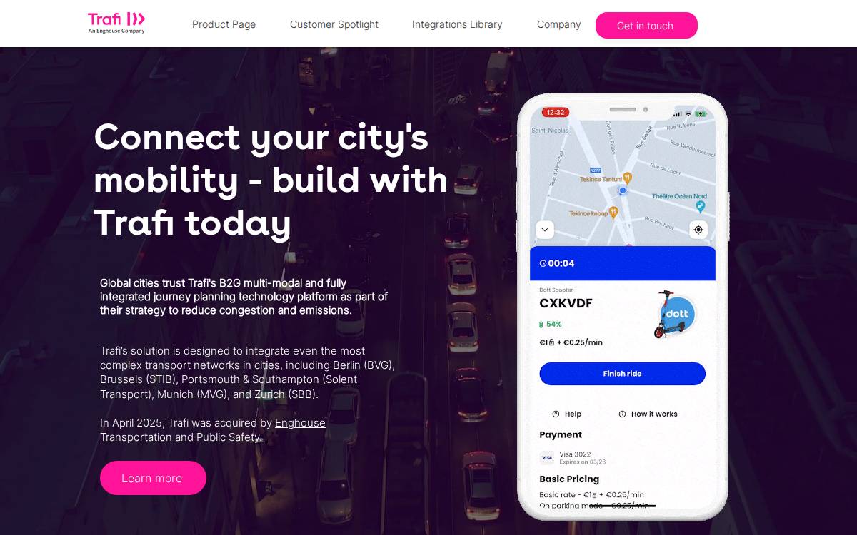 Trafi website preview