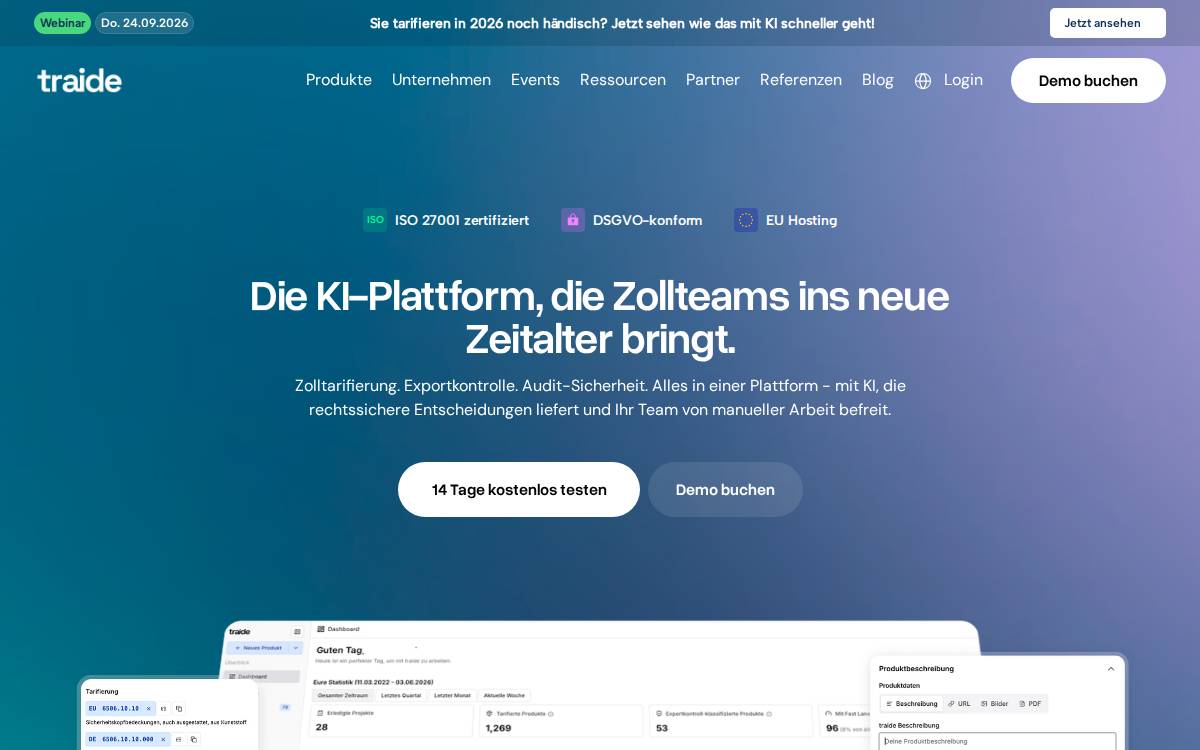 Traide website preview