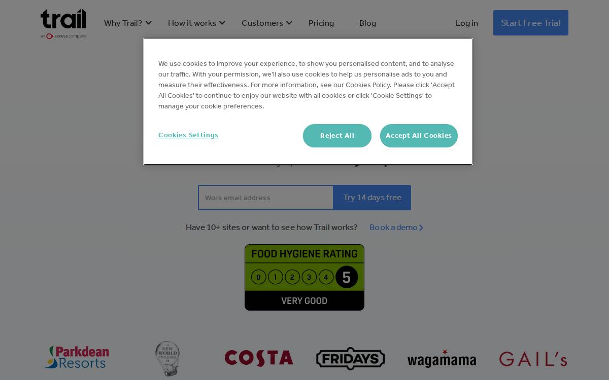 Trailapp website preview