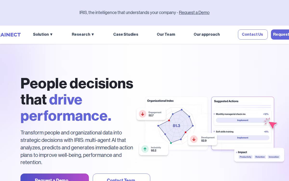 Trainect website preview