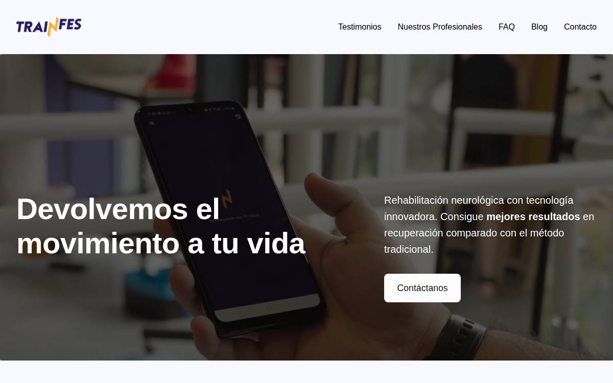 Trainfes website preview